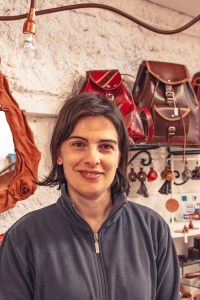 Traditional leatherwork in Alberobello