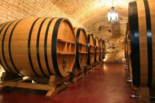 a barrel on a wooden table